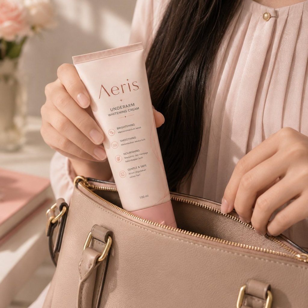 AERIS Underarm Cream tucked into a handbag
